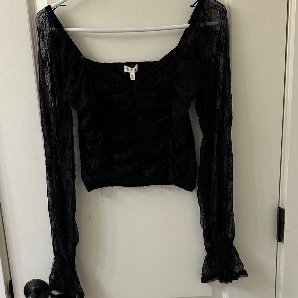 Elegant Black Lace Crop Top